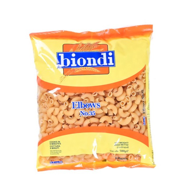 

BIONDI Pasta Elbows NO.35 500gr - 100% Gandum