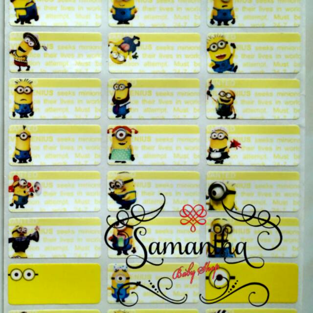 

Label nama waterproof motif Minion