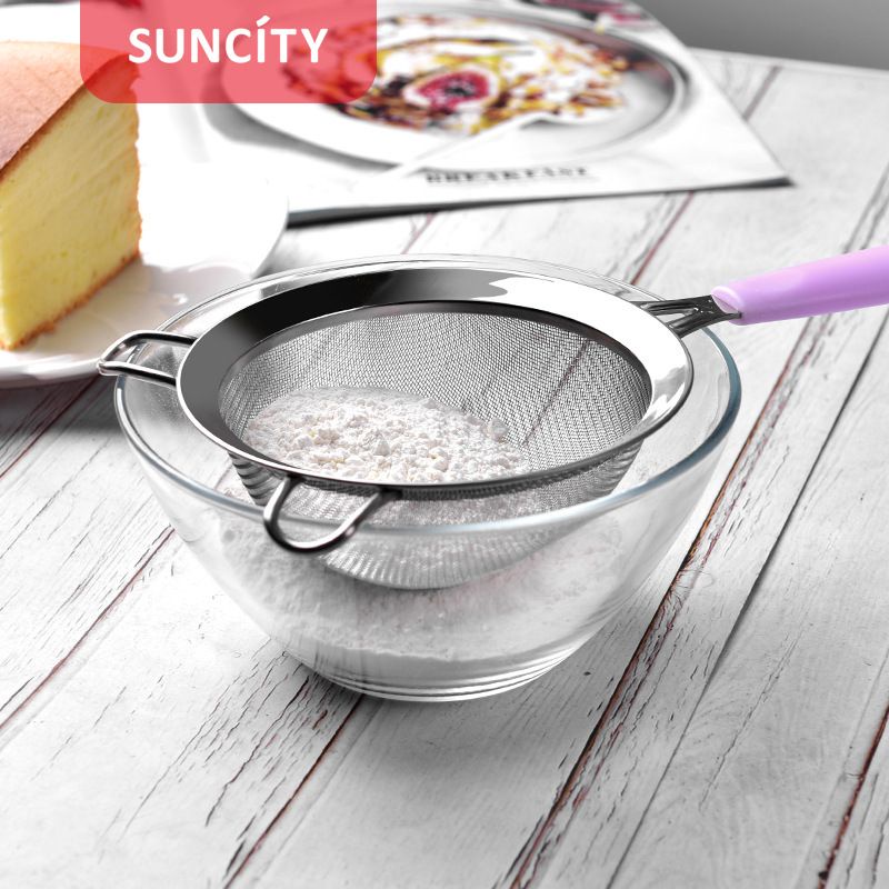 suncity stainless flour sieve strainer with handle / saringan tepung