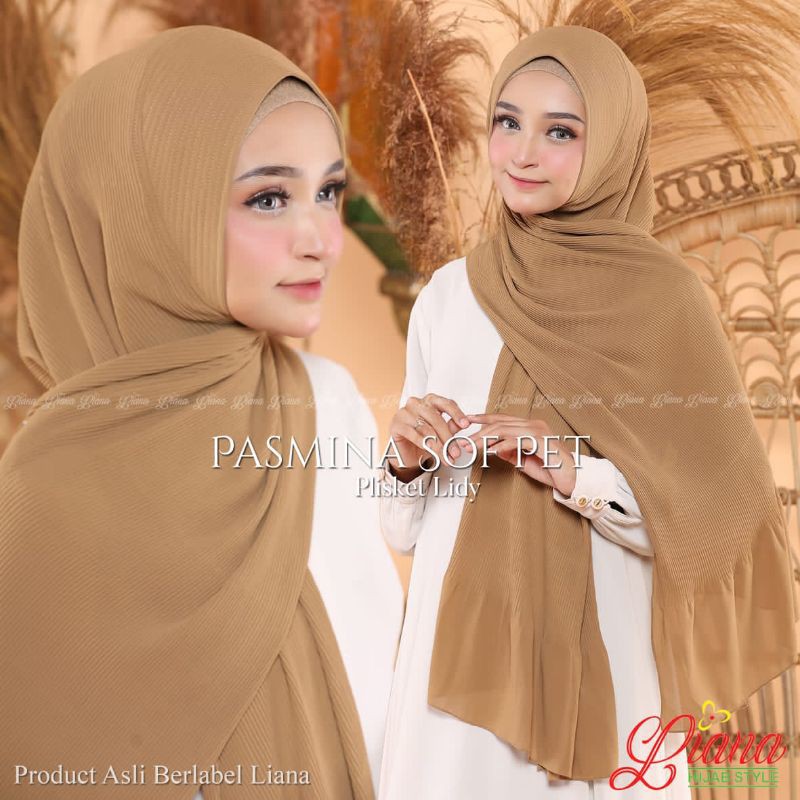 Jilbab Pashmina Plisket Sof Soft Pad Pet Ori Liana Hijab