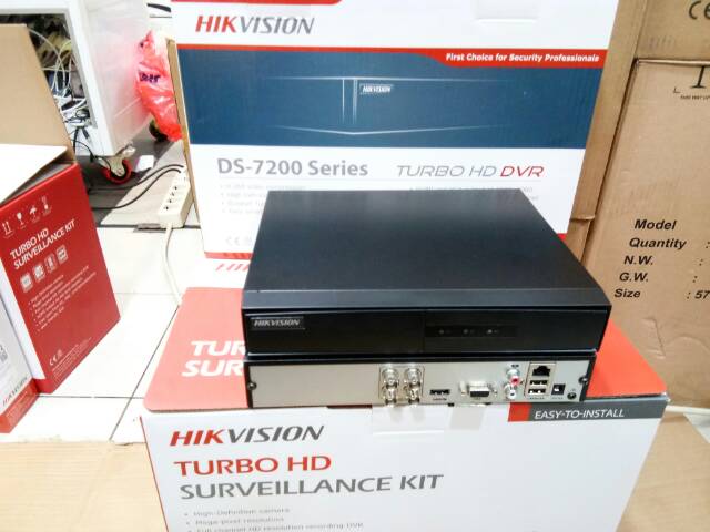 Dvr hikvision 4 ch ds-7204HQHI-k1 hybrid support semua jenis kamera