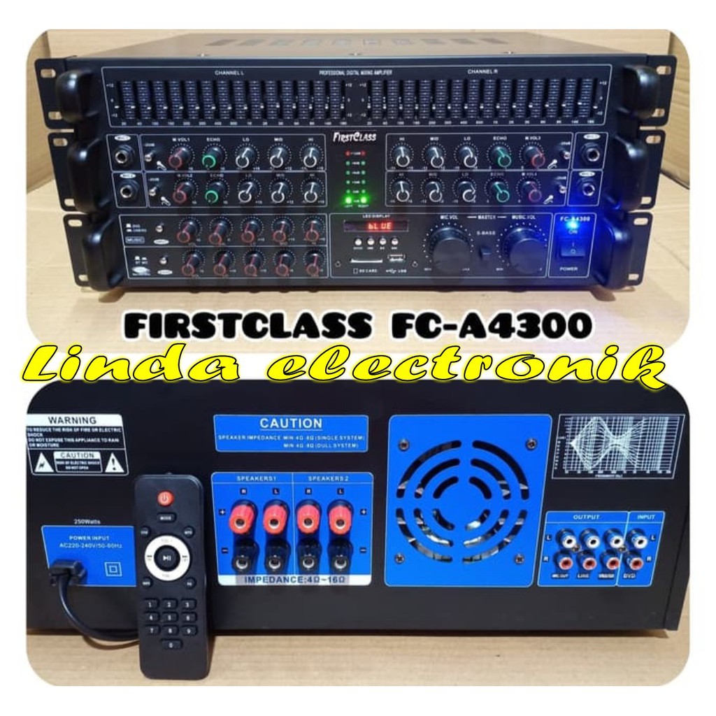 AMPLI fca4300 FIRSTCLASS FC A4300 PROFESIONAL AUDIO AMPLIFIER