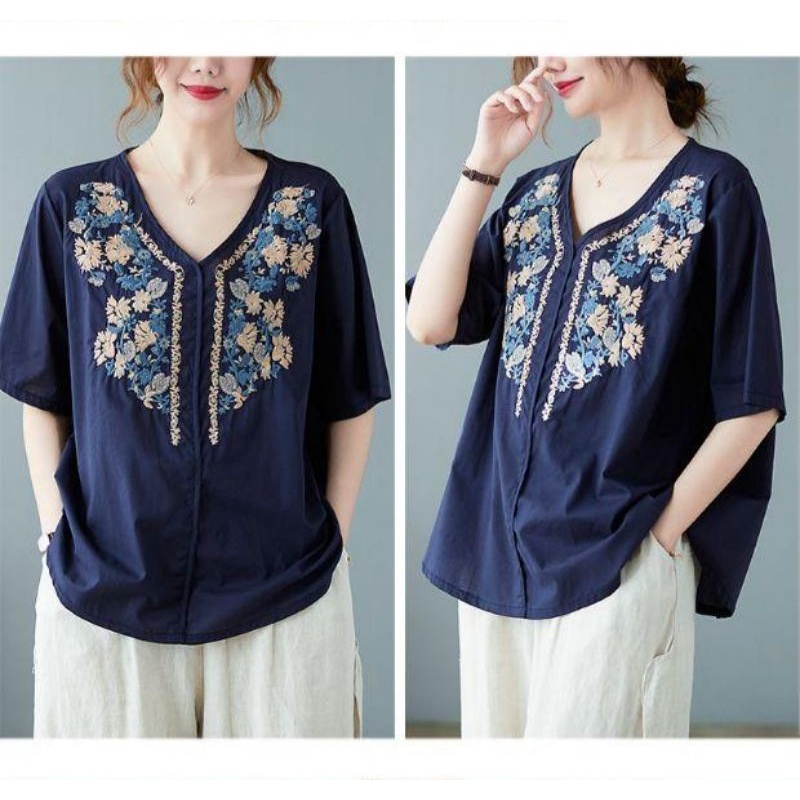 MDLV ~ 5073 Jovanna Embroidered Top Atasan Blouse Wanita Fashion import