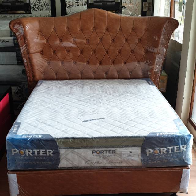 Fullset Divan Sandaran Royal Kasur Latex Ortho Touch Uk.160 x 200