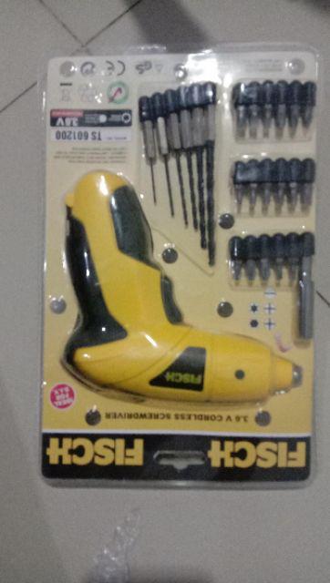 Fisch Mesin Bor Obeng Baterai Cordless Screwdriver