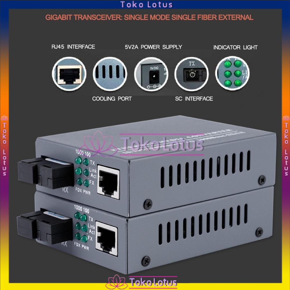 [BISA COD] HTB-GS-03 A &amp; B 1000Mbps Single Mode media converter Converter Fiber Optical