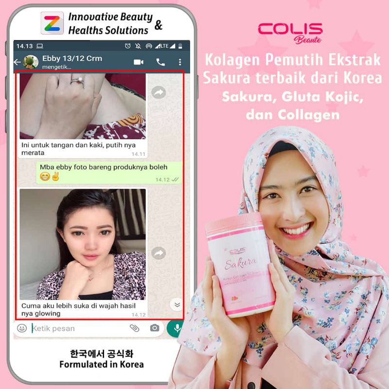 COLIS SAKURA BEAUTY COLLAGEN WHITENING GELOWING