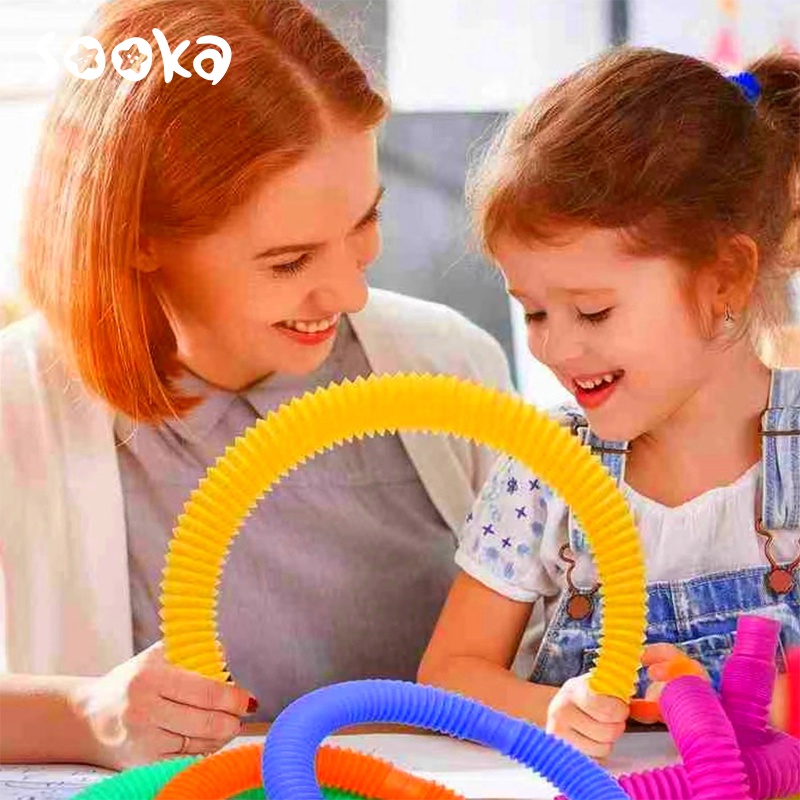 SOOKA Tabung Plastik -Warna Warni POP TABUNG Teleskopik Dapat Dilipat Tabung Mainan Anak SK-GAA1004