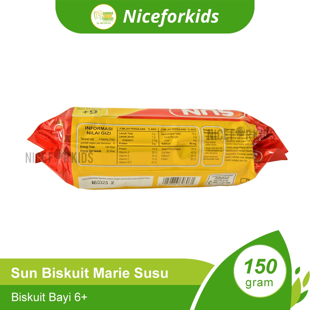 Sun BIskuit Marie Susu Usia 6 Bulan+ / Biskuit Cemilan Bayi