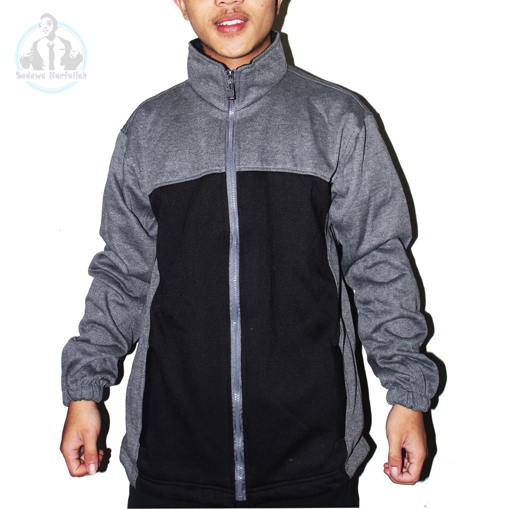jaket sweater COMSUN POLOS ABU HITAM BUAT THR pakaian pria