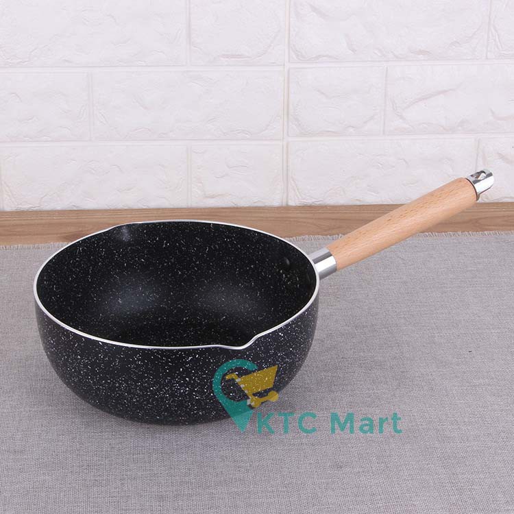 KTCmart - Pan Soup Marble Anti lengket + Tutup Kaca Premium/ Panci Susu Serbaguna/ Panci masak