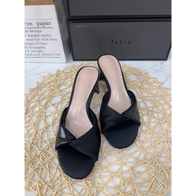 [7.7 Boombastis Sale⚡] - SANDAL WANITA PS036 METALLIC SOFT TWIST MULES SHOES PREMIUM IMPORT