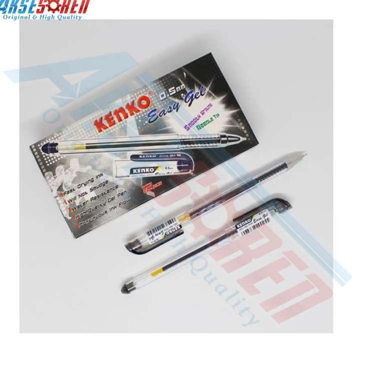 

✨IMPORT✨ Pulpen Easy Gel Kenko [1 Pack] / Ballpoint Jel 1 Pak / Polpen Murah [12 Pcs] / Pena 1 Lusin [0.5mm]