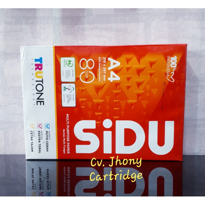 

Kertas Print Hvs Sinar Dunia SiDU A4 80 gsm gram 80 gr