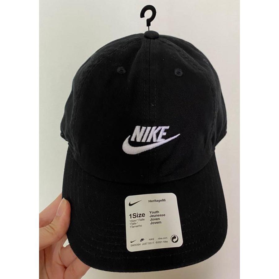 Nike Youth Heritage86 Adjustable Hat Black AJ3651-010 Topi Original