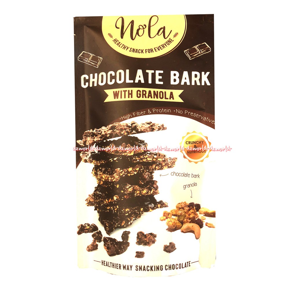 Nola Chocolate Bark with Granola Crunchy Nutritiouss Snack Cokelat 100gr