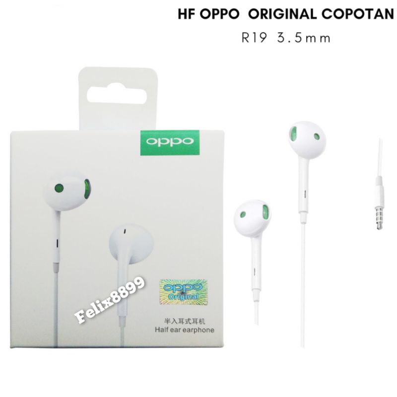 HEADSET EARPHONE HANDSFREE OPPO ORIGINAL OPPO A52 A53 A54 A5 A9 2020 A91 A92 A33 A15 A12