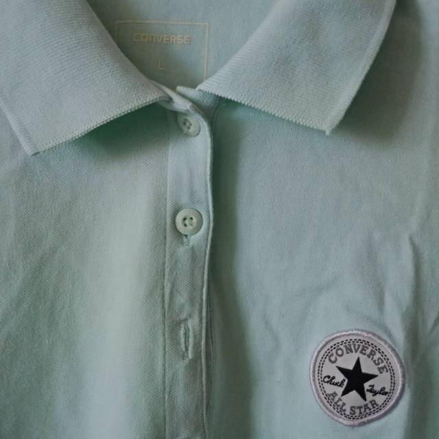 POLO SHIRT KAOS CONVERSE WOMEN ORIGINAL MINT RUNNING SPORT