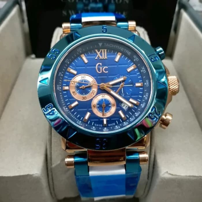 Jam Tangan Pria Guess Collection Rose Blue Original New Model IW80112