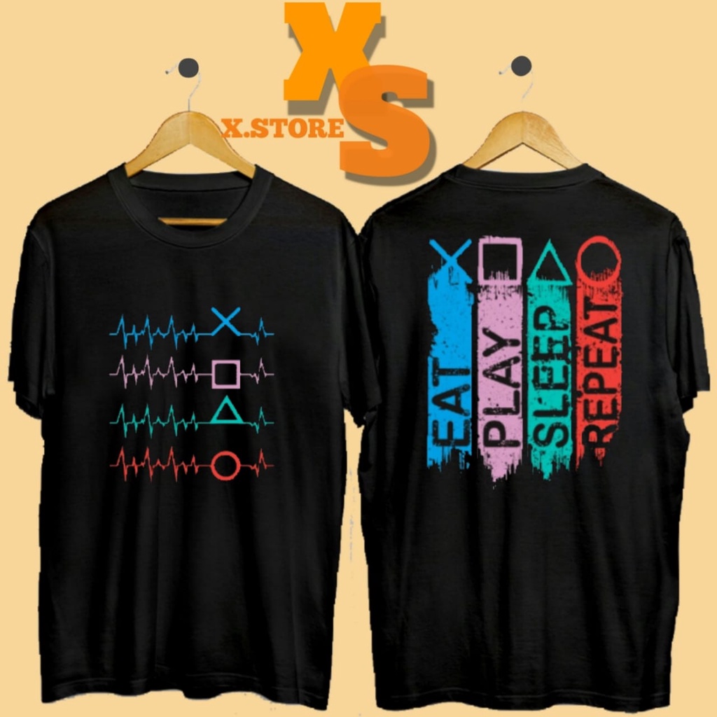 BAJU KAOS DISTRO PAKAIN PRIA LOGO PS // X-STORE