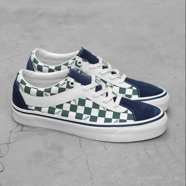 green and blue vans