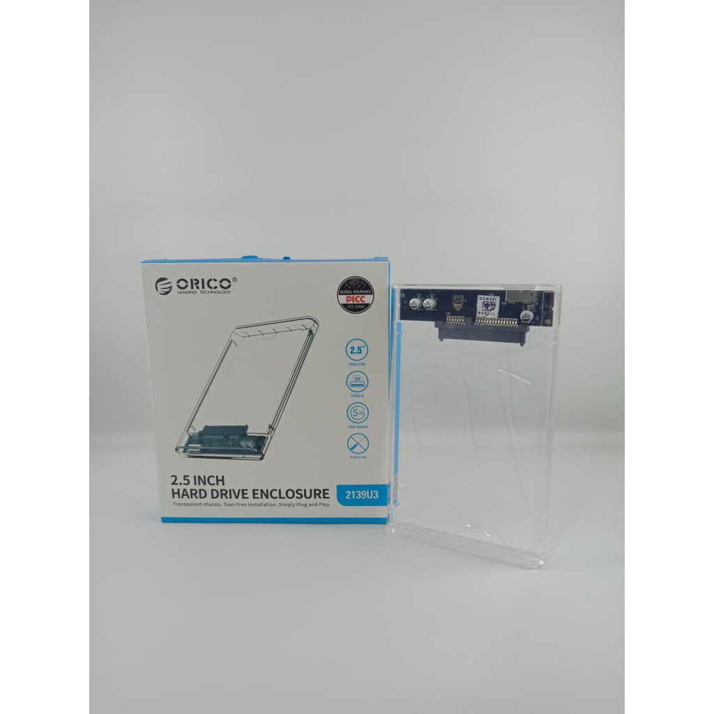 CASE HDD ORICO 3.0 USB TRANSPARANT