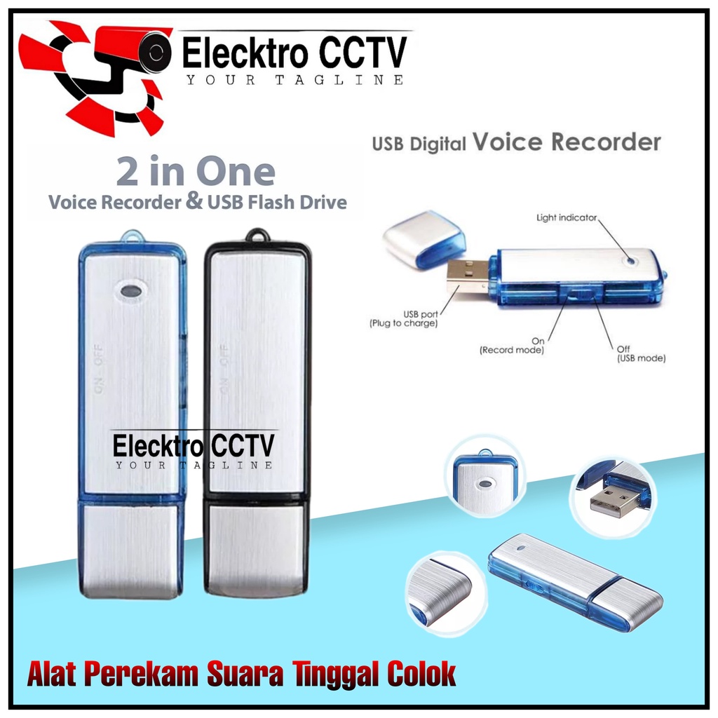 Alat Perekam Suara Mini Tersembunyi Alat Penyadap Sadap Suara Voice Recorder Flasdisk 8GB