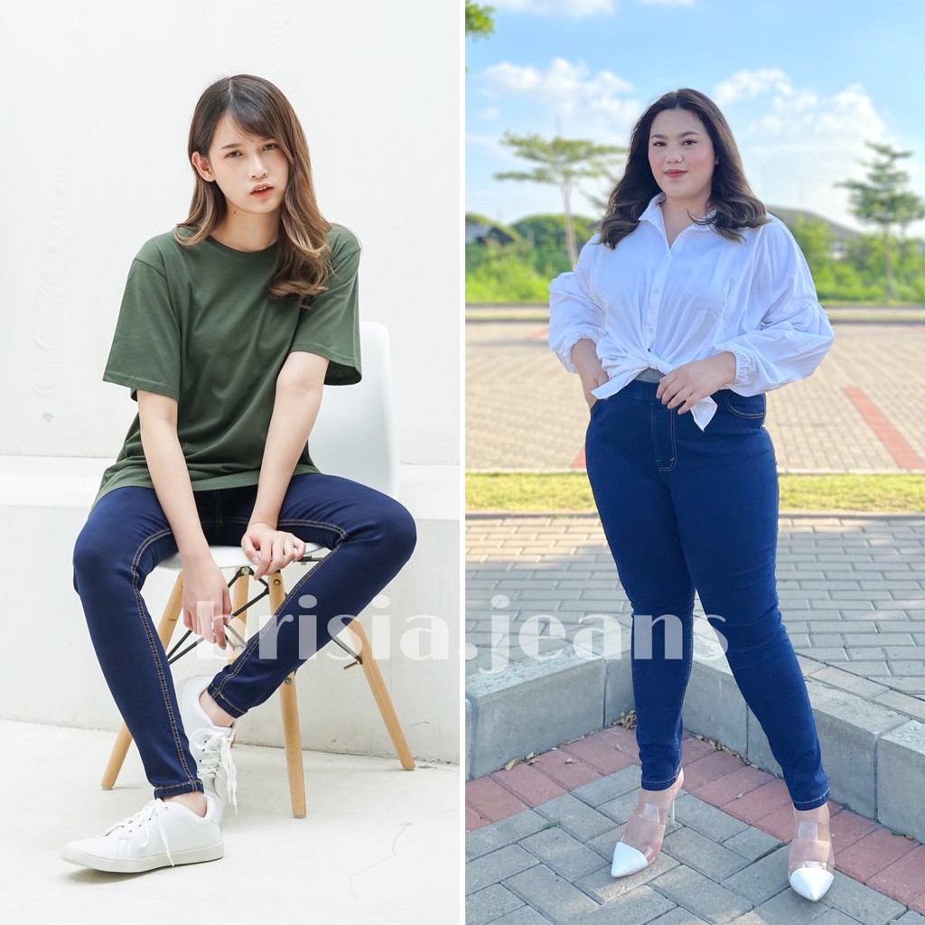 [SIZE 28-42] LEONY Legging Jeans - Navy / Bigsize Legging Jeans