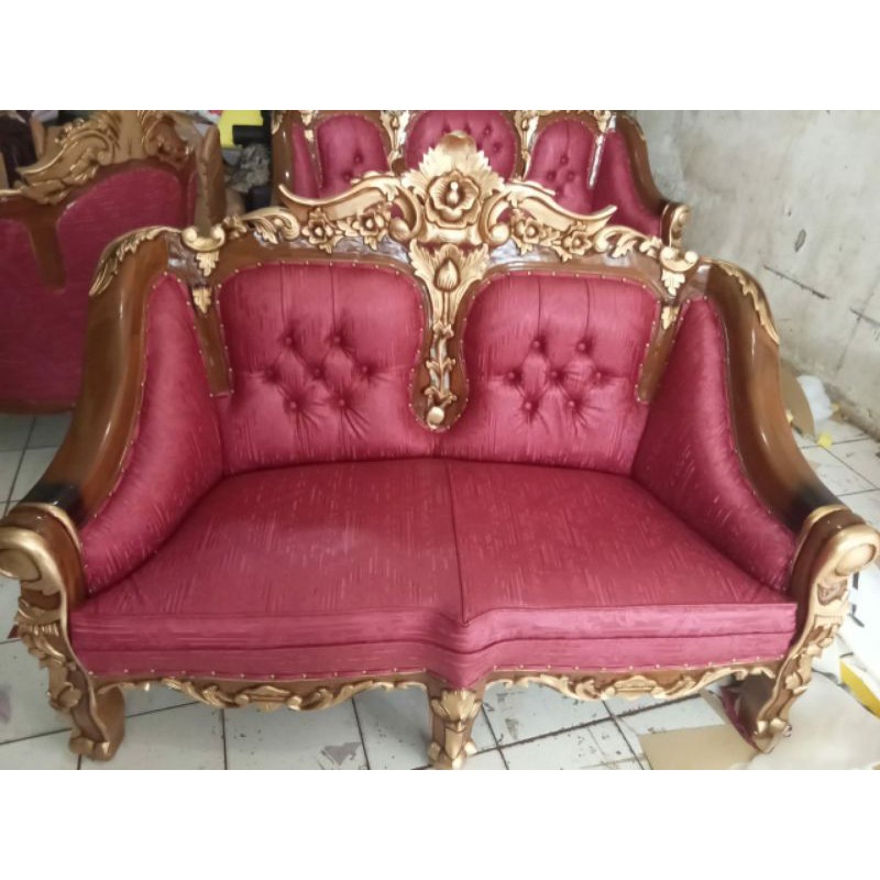 kursi jati monaco merah 3211 + meja