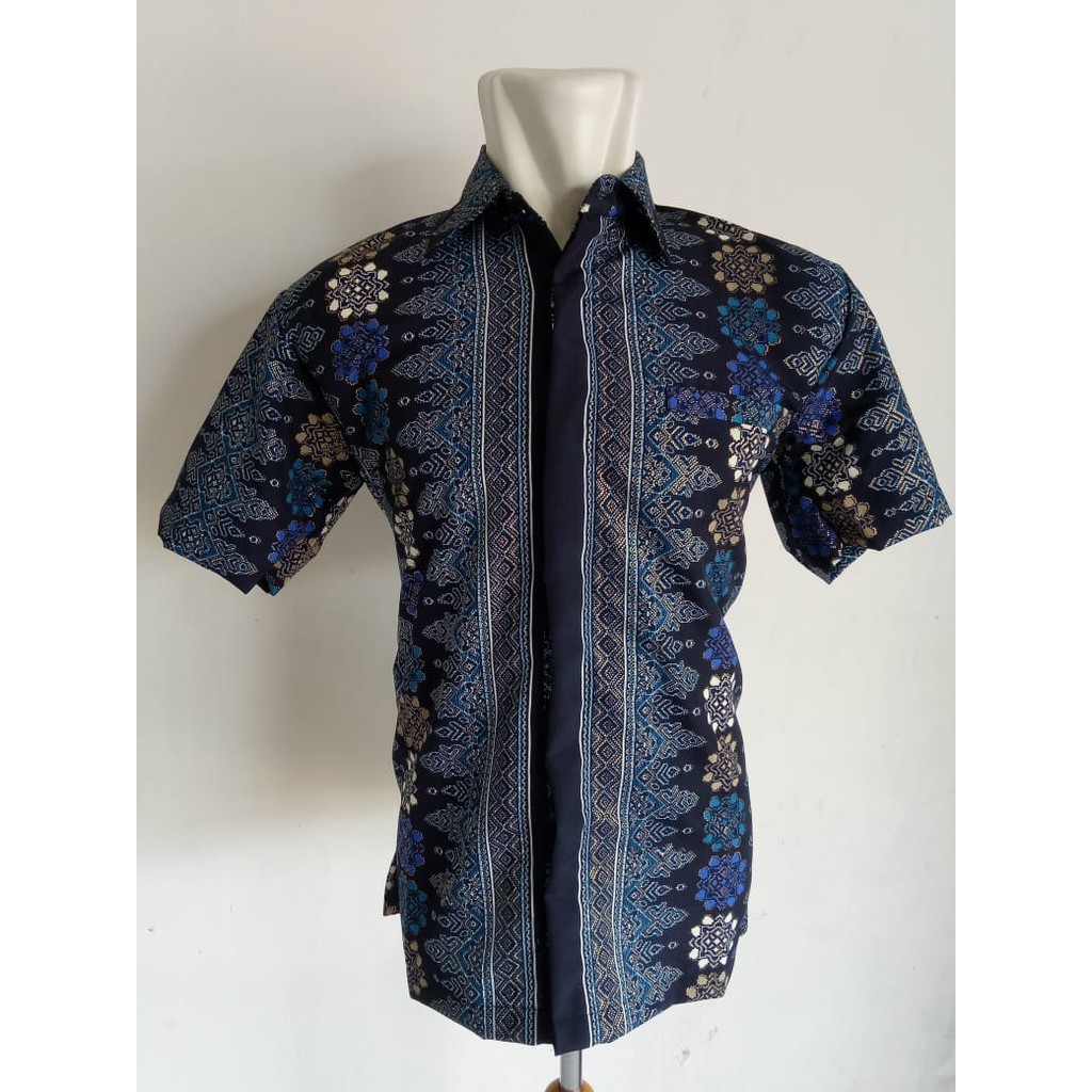 SB Collection Atasan Kemeja Reo Lengan Pendek Casual Batik Pria