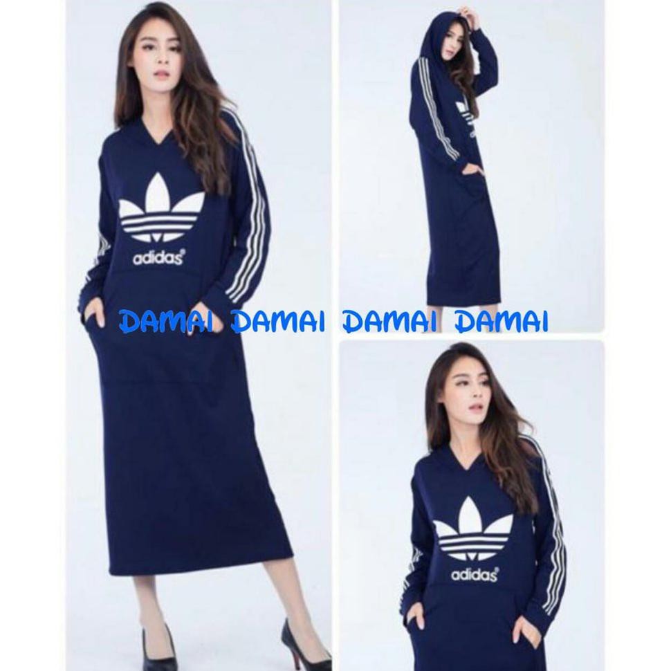 Promo Murah damai fashion jakarta - baju long dress hoodie wanita FAUSTINE - konveksi murah tanah