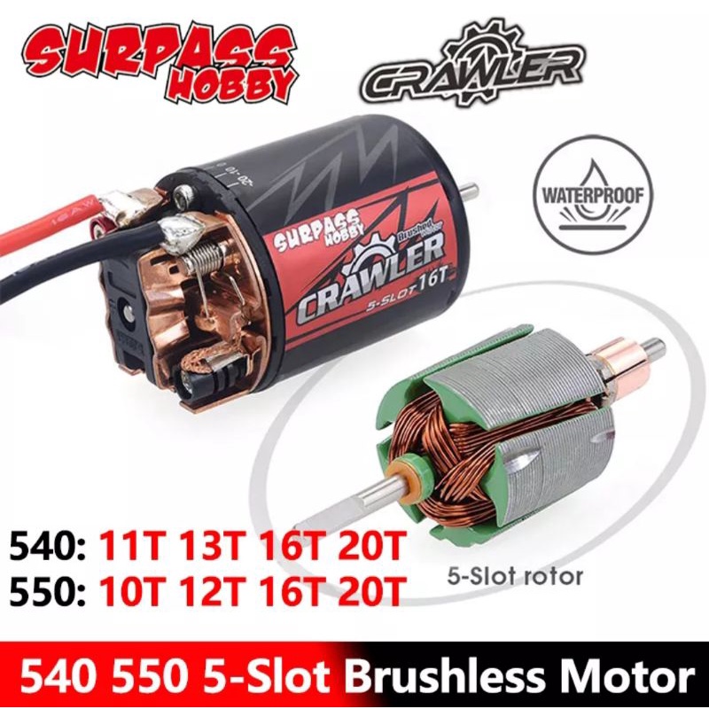 Surpass Hobby 540 Brushed Motor 5 Slot 1/10 RC Clawler 4WD Climbing SH