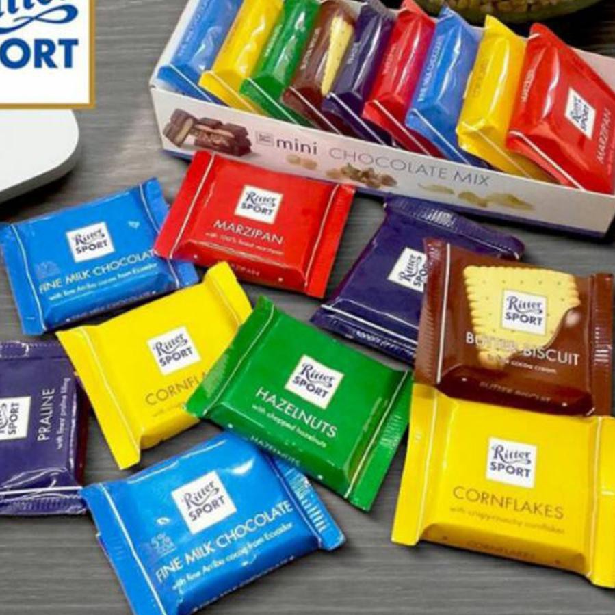 

(BIG SALE) !>>! 505SOF RITTER SPORT MINI BAR CHOCOLATE MIX - MINI COKELAT VARIAN RASA 150gr