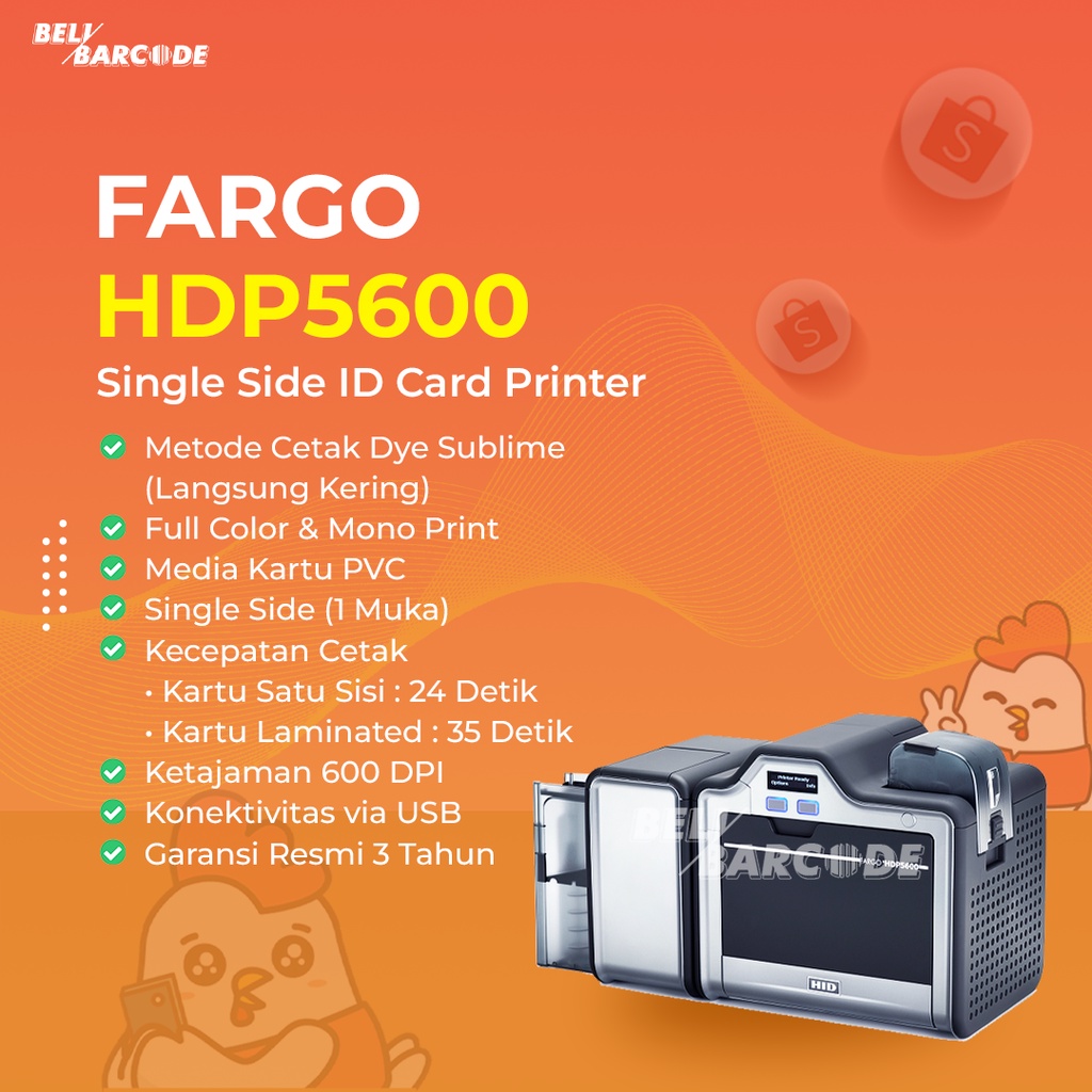 ID CARD PRINTER FARGO HDP5600 SINGLE SIDE UNTUK CETAK E-KTP