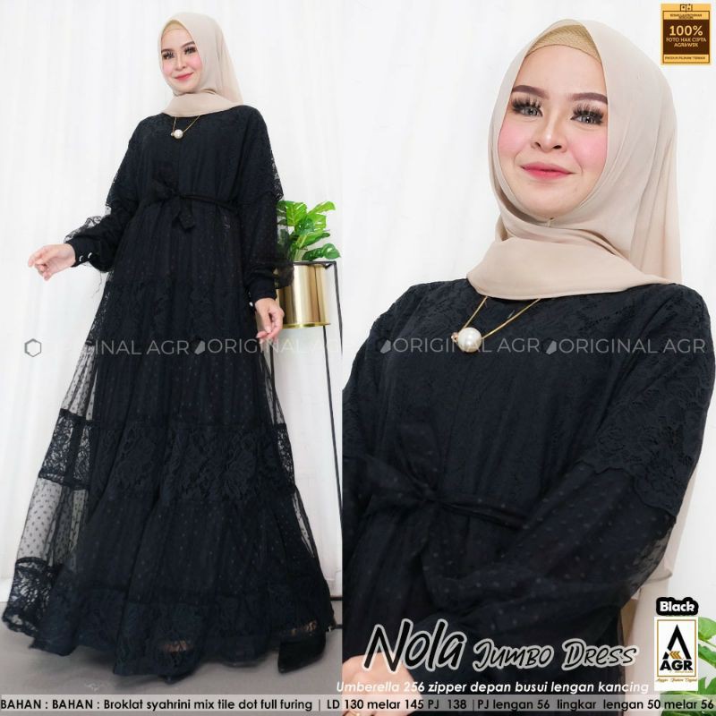 Nola jumbo dress new buat lebaran kwalitas terjamin