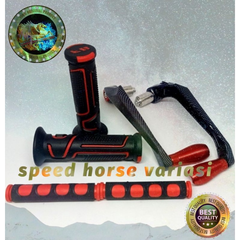 Paket Hemat Paket variasi motor Proguard sabit+Handgrip robot Neon+Karet Handle Universal