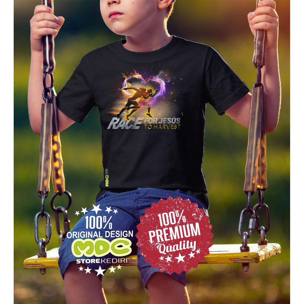 T-Shirts / Kaos Rohani Race For Jesus Desain 2 Anak-ANak / Kids