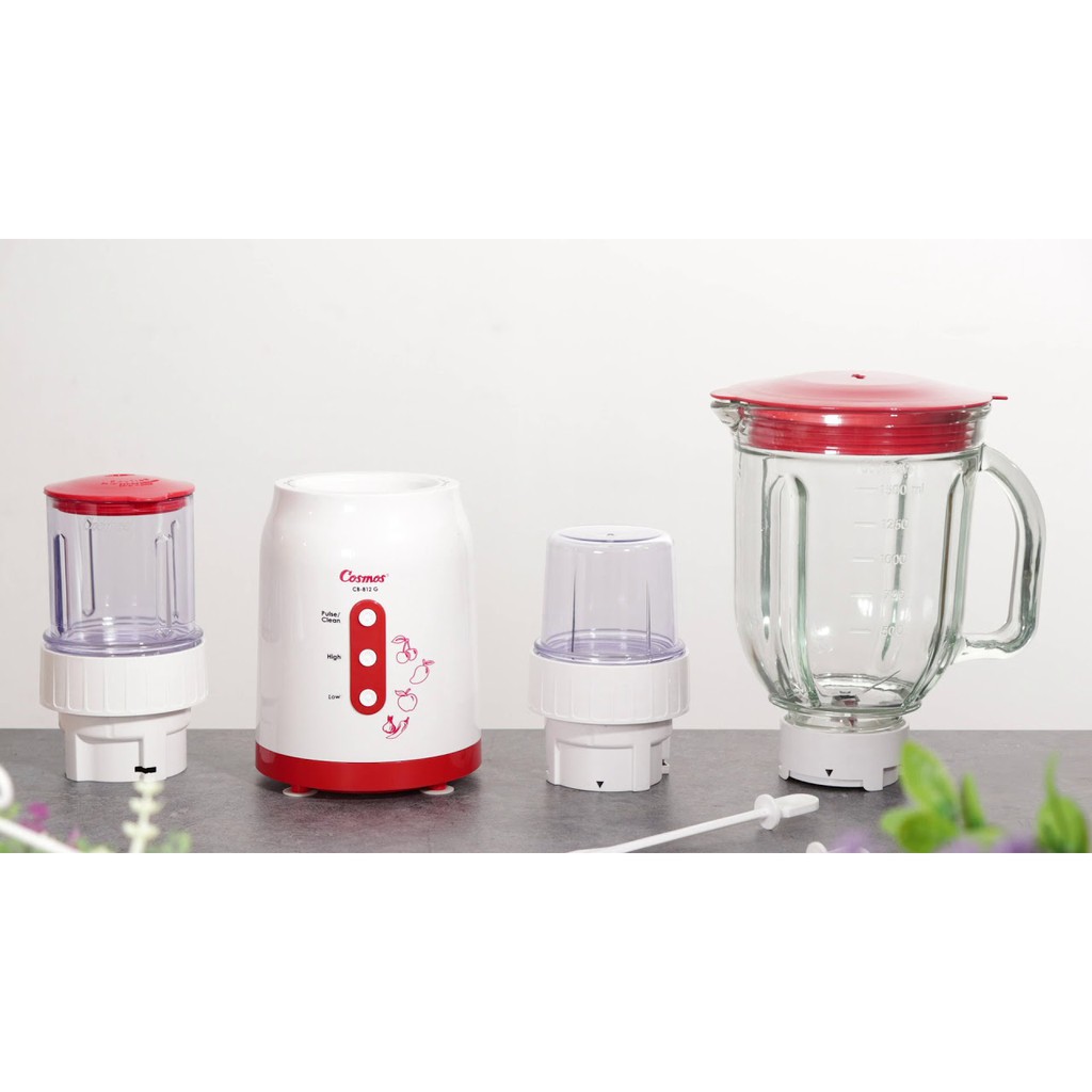 Cosmos Blenz CB-812 G - Blender 2 L (Goblet Kaca) otomatis, penggiling bumbu kering basah