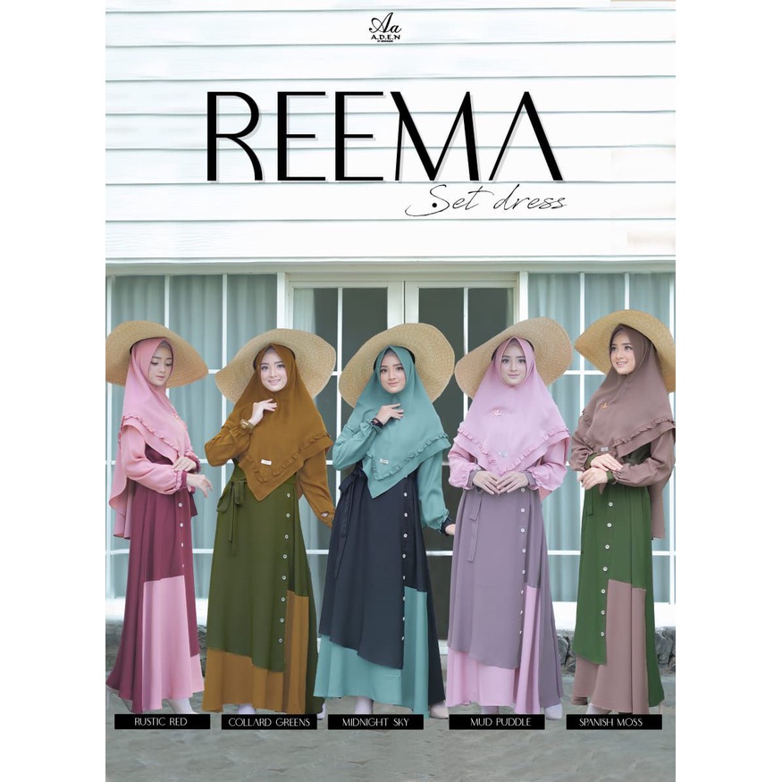 Gamis Set Khimar Syari Wollycrepe Premium Reema Ori by Aden Hijab