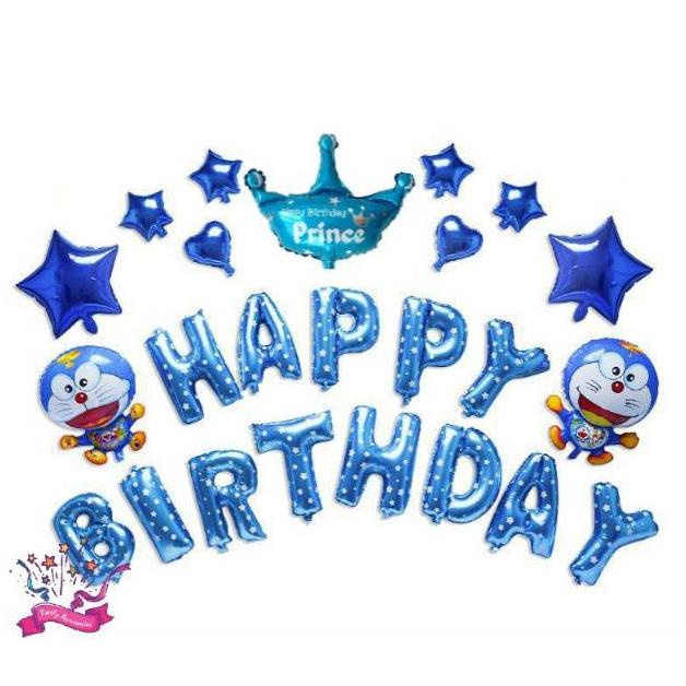 >*>*>*>*] Doraemon Stars Set Dekorasi/Balon Foil Doraemon