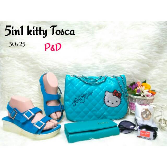 Tas Paket Sepatu 5in1 / Tas Wedges Boot Sandal 4 in 1 Kitty Tosca Selempang/Shoulder