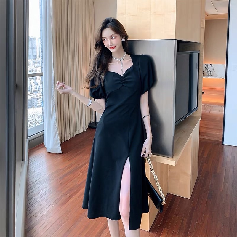 (S - XL)Lmb KOREAN LONG MIDI SLIT DRESS ELEGANCE