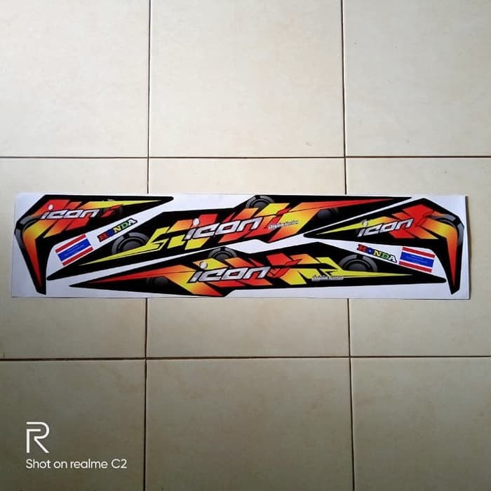 stiker striping motor beat new icon thailand thailook hitam