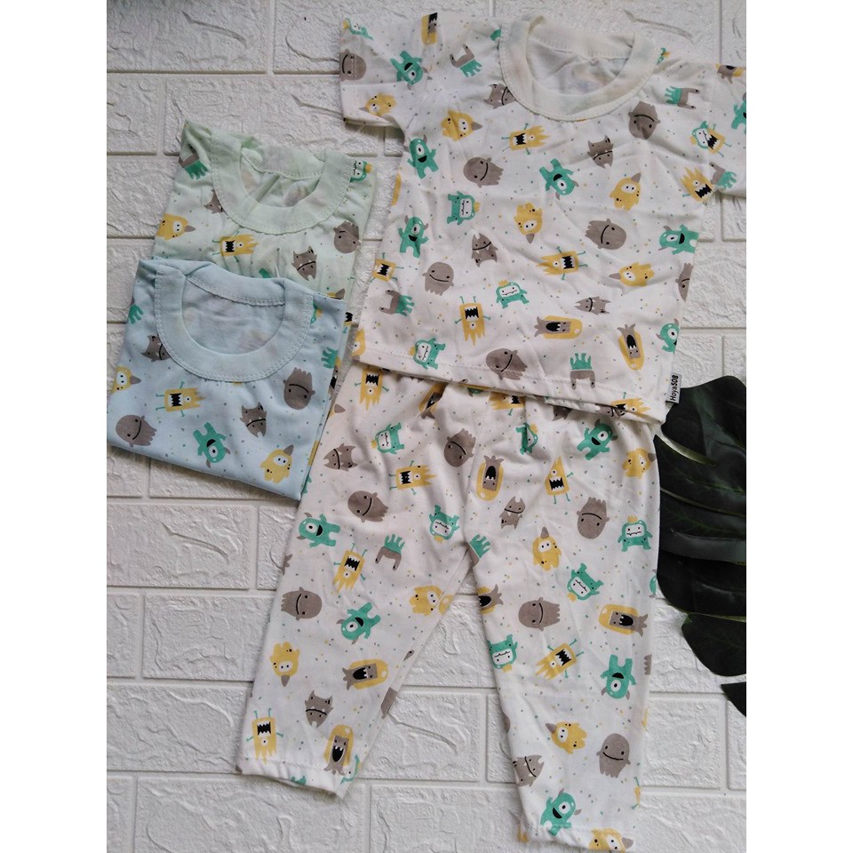 Baju Piyama Bayi Setelan Pendek Panjang HOYA508 Bahan Katun Motif Animal Binatang