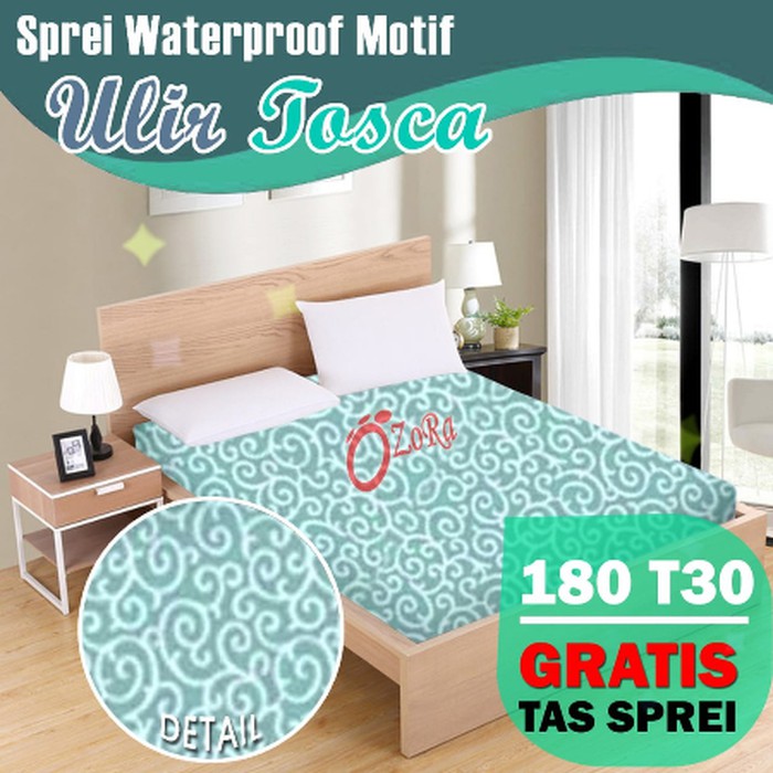 Promo Sprei Waterproof 180x200 T30cm Sepre Anti Air Ozora Motif Ulir ukir Limited