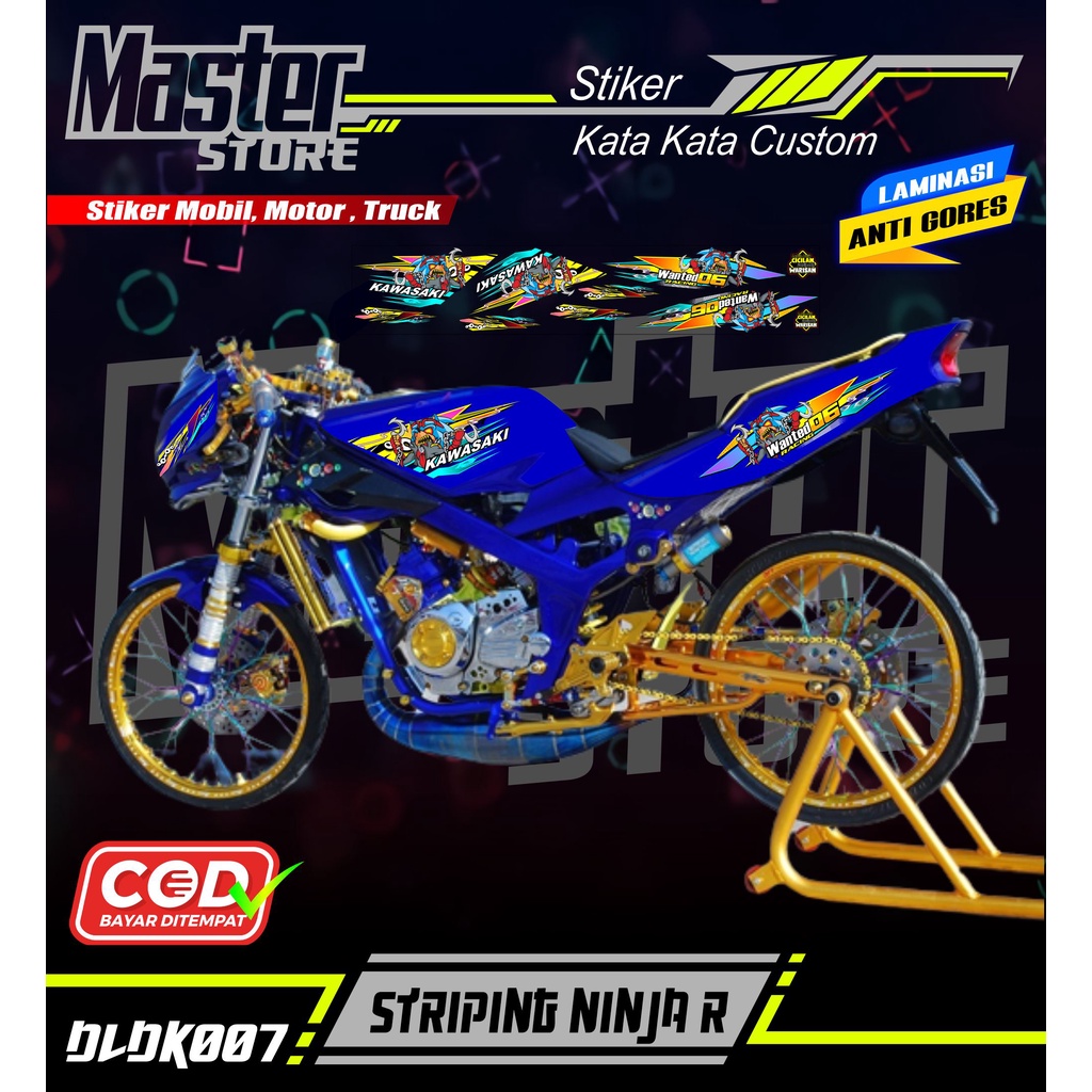 Stiker Variasi Ninja R / Ninja R / Striping Racing Keren Ninja R Simple Dldk007