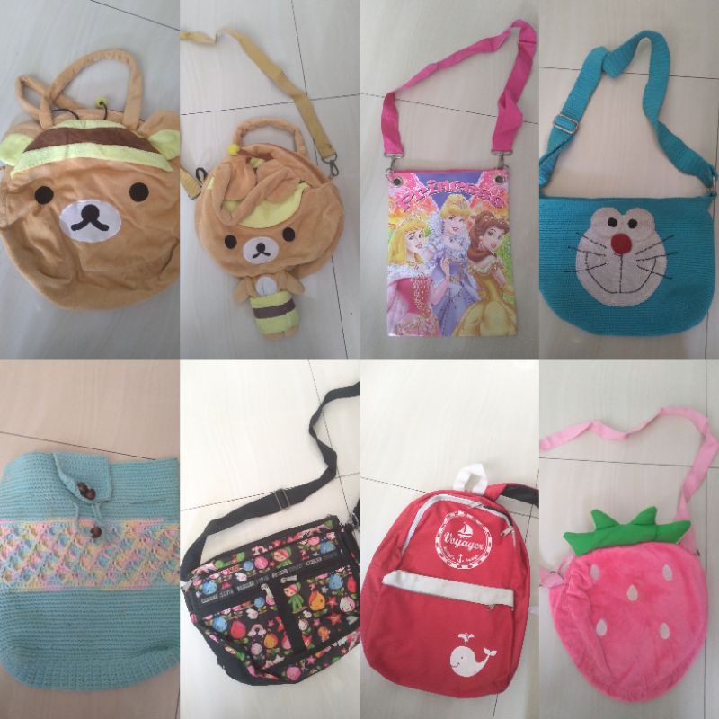 Tas anak/tas rillakuma/tas rilakuma/tas rillakuma anak/tas rajut/ransel rajut/tas doraemon rajut/tas