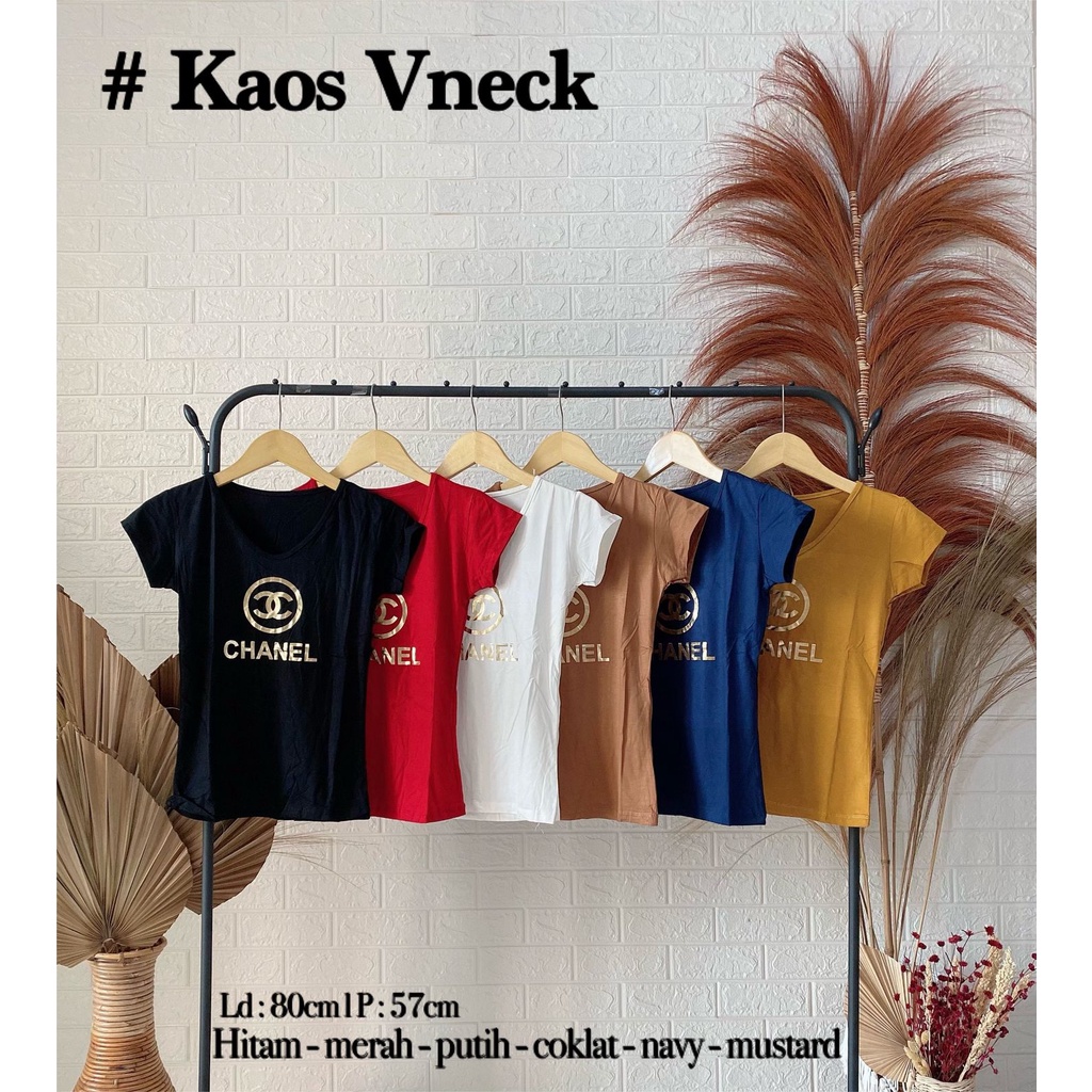 KAOS WANITA V NECK CHEL 155 / VIMEL COLLECTION