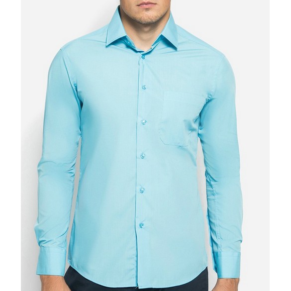 Kemeja ALISAN Polos Lengan Panjang Regular Fit ( AQUA , TOSCA )