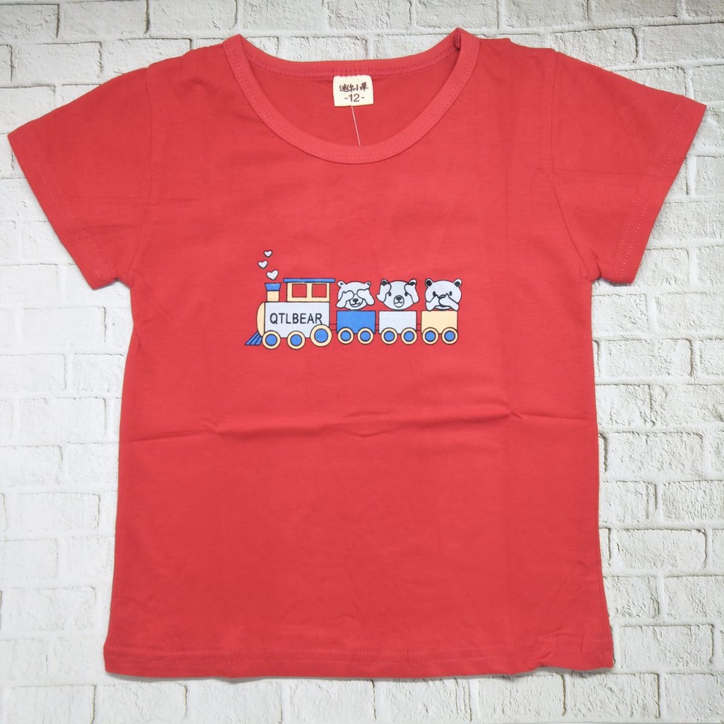 Kaos anak laki laki unisex murah usia 1-5 thn 100% import gambar - QTL BEAR TSHU06